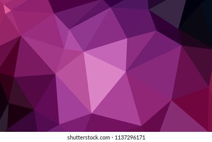 Dark Purple, Pink vector shining triangular cover. Shining colorful illustration with triangles. A new texture for your web site.
