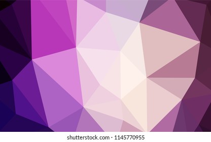 Dark Purple, Pink vector shining triangular cover. Colorful illustration in abstract style with triangles. A completely new design for your leaflet.