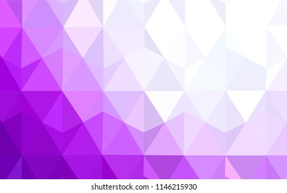 Dark Purple, Pink vector shining triangular layout. Colorful illustration in polygonal style with gradient. A new texture for your web site.