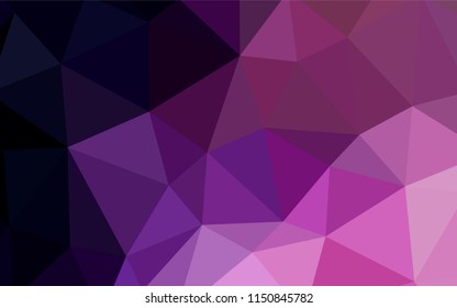 Dark Purple, Pink vector shining triangular backdrop. Modern abstract illustration with triangles. Completely new template for your banner.