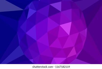 Dark Purple, Pink vector shining triangular backdrop with a gem in a centre. Modern abstract illustration with triangles. Template for cell phone's backgrounds.