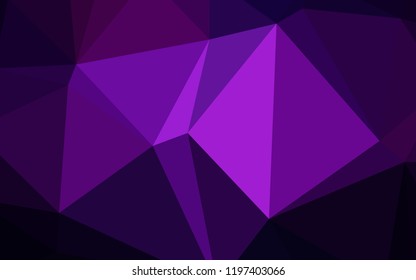 Dark Purple, Pink vector shining triangular cover. Creative geometric illustration in Origami style with gradient. A completely new template for your business design.