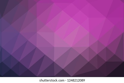 Dark Purple, Pink vector shining triangular pattern. Colorful illustration in abstract style with gradient. Brand new design for your business.