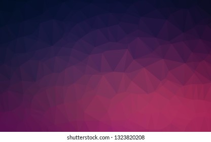 Dark Purple, Pink vector shining triangular background. Triangular geometric sample with gradient.  Elegant pattern for a brand book.