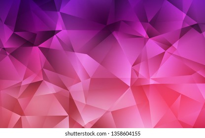 Dark Purple, Pink vector shining triangular background. Glitter abstract illustration with an elegant triangles. New template for your brand book.