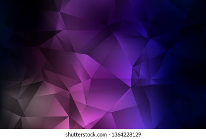 Dark Purple, Pink vector shining triangular backdrop. Elegant bright polygonal illustration with gradient. Pattern for a brand book's backdrop.