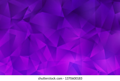 Dark Purple, Pink vector shining triangular backdrop. Modern abstract illustration with triangles. Triangular pattern for your design.