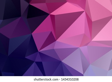 Dark Purple, Pink vector shining triangular layout. Shining polygonal illustration, which consist of triangles. Triangular pattern for your design.