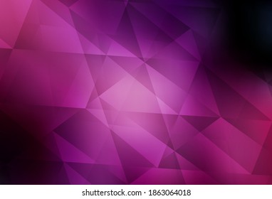 Púrpura oscuro, vector rosa brillante diseño triangular. Ilustración abstracta poligonal con gradiente. Patrón para el fondo de un libro de marca.