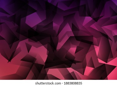 Dark Purple, Pink vector shining triangular layout. Polygonal abstract illustration with gradient. Completely new template for your banner.