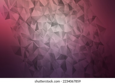 Dark Purple, Pink vector shining triangular layout. Triangular geometric sample with gradient.  Triangular pattern for your design.