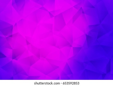 Dark Purple, Pink vector shining triangular template. Geometric illustration in Origami style with gradient.  The best triangular design for your business.
