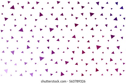 Dark Purple Pink vector of small triangles on white background. Illustration of abstract texture of triangles. Pattern design for banner, poster, cover.