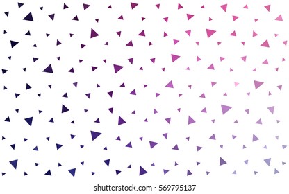 Dark Purple Pink vector of small triangles on white background. Illustration of abstract texture of triangles. Pattern design for banner, poster, cover.