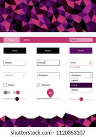 Dark Purple, Pink vector style guide with triangles. Colorful Style guide with triangles on abstract background. Simple colorful design for websites.