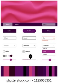 Dark Purple, Pink vector style guide with bent lines. Creative illustration in halftone marble style with gradient. Simple colorful design for websites.