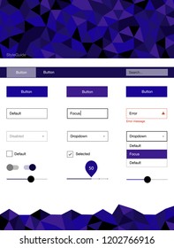Dark Purple, Pink vector style guide with triangles. Colorful Style guide with triangles on abstract background. This template you can use for landing pages.