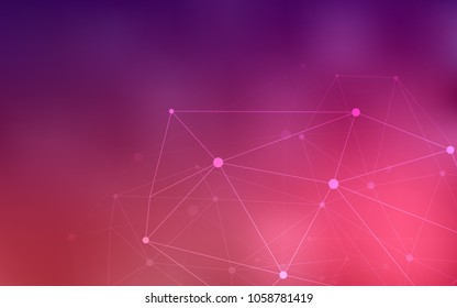 Dark Purple, Pink vector template with circles, triangles. Decorative design in abstract style with triangle structure. Completely new template for your brand book.