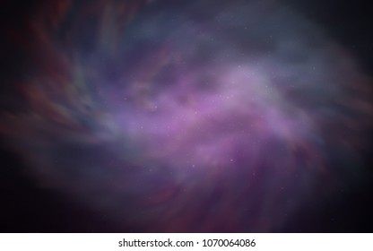Dark Purple, Pink vector template with space stars. Glitter abstract illustration with colorful cosmic stars. Template for cosmic backgrounds.
