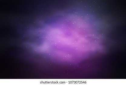 Dark Purple, Pink vector template with space stars. Shining illustration with sky stars on abstract template. Template for cosmic backgrounds.
