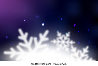 Dark Purple, Pink vector template with ice snowflakes. Modern geometrical abstract illustration with crystals of ice. New year design for your business advert.