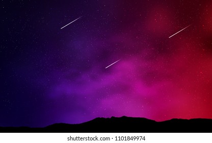 Dark Purple, Pink vector template with space stars. Glitter abstract illustration with colorful cosmic stars. Pattern for astronomy websites.