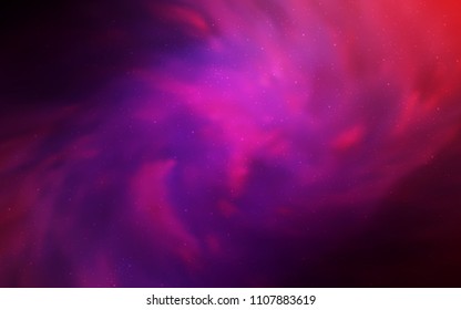Dark Purple, Pink vector template with space stars. Modern abstract illustration with Big Dipper stars. Template for cosmic backgrounds.
