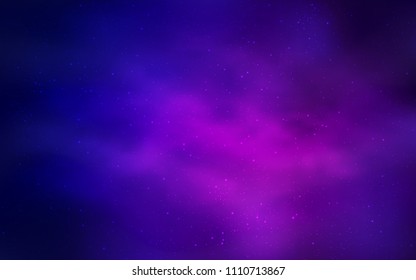 Dark Purple, Pink vector template with space stars. Space stars on blurred abstract background with gradient. Pattern for futuristic ad, booklets.