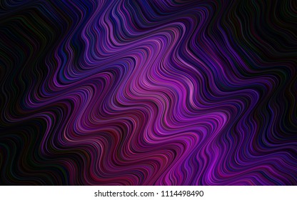 Dark Purple, Pink vector template with bent lines. A sample with blurred bubble shapes. The elegant pattern for brand book.