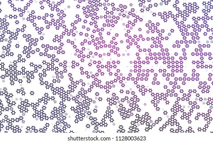 Dark Purple, Pink vector template with sky stars. Blurred decorative design in simple style with stars. The template can be used as a background.