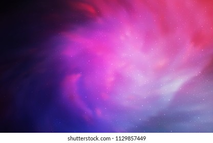 Dark Purple, Pink vector template with space stars. Space stars on blurred abstract background with gradient. Template for cosmic backgrounds.