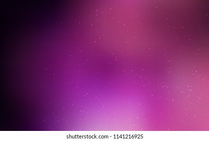 Dark Purple, Pink vector template with space stars. Shining colored illustration with bright astronomical stars. Pattern for futuristic ad, booklets.