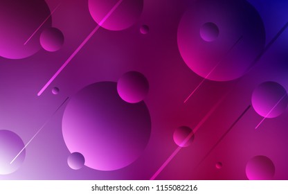 Dark Purple, Pink vector template with circles. Abstract illustration with colored bubbles in nature style. Pattern can be used as texture of wallpapers.