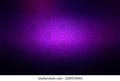 Dark Purple, Pink vector template in hexagonal style. Design in abstract style with hexagons. Pattern for landing pages.