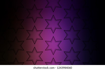 Dark Purple, Pink vector template with sky stars. Modern geometrical abstract illustration with stars. Best design for your ad, poster, banner.