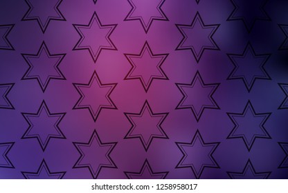 Dark Purple, Pink vector template with sky stars. Modern geometrical abstract illustration with stars. Best design for your ad, poster, banner.