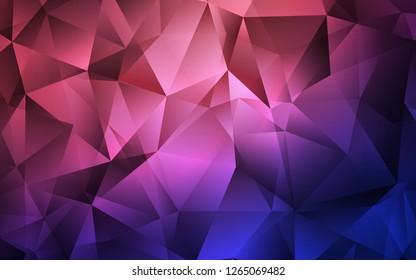 Dark Purple, Pink vector template with crystals, triangles. Abstract gradient illustration with triangles. Smart design for your business advert.