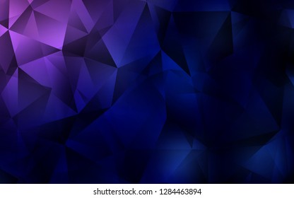 Dark Purple, Pink vector template with crystals, triangles. Triangles on abstract background with colorful gradient. Pattern for commercials.