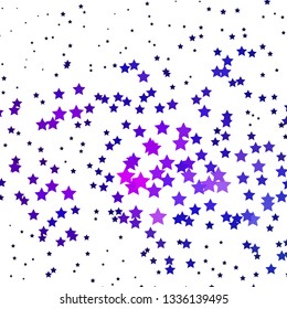 Dark Purple, Pink vector template with neon stars. Colorful illustration in abstract style with gradient stars. Theme for cell phones.