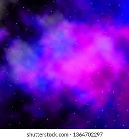 Dark Purple, Pink vector template with neon stars. Colorful illustration in abstract style with gradient stars. Pattern for websites, landing pages.