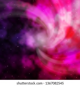 Dark Purple, Pink vector template with neon stars. Decorative illustration with stars on abstract template. Pattern for new year ad, booklets.