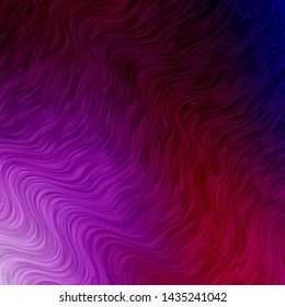 Dark Purple, Pink vector template with curved lines. Bright sample with colorful bent lines, shapes. Template for your UI design.