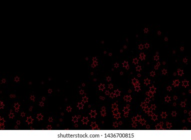Dark Purple, Pink vector template with sky stars. Shining colored illustration with stars. The pattern can be used for websites.
