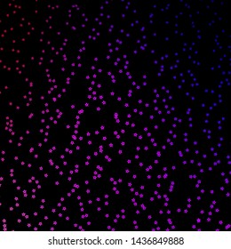 Dark Purple, Pink vector template with neon stars. Decorative illustration with stars on abstract template. Design for your business promotion.