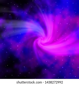 Dark Purple, Pink vector template with neon stars. Shining colorful illustration with small glowing orbs. Pattern for new year ad, booklets.