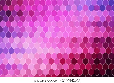 Dark Purple, Pink vector template in hexagonal style. Illustration with set of colorful hexagons. Pattern for texture of wallpapers.