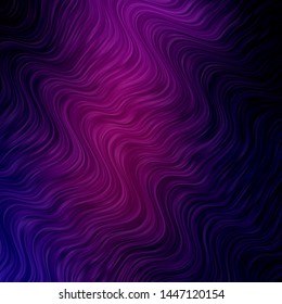 Dark Purple, Pink vector template with curves. Illustration in halftone style with gradient curves. Pattern for commercials, ads.