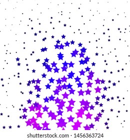 Dark Purple, Pink vector template with neon stars. Modern geometric abstract illustration with stars. Best design for your ad, poster, banner.