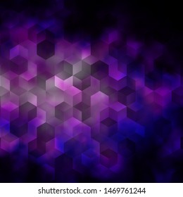 Dark Purple, Pink vector template in hexagonal style. Colorful hexagons on blur backdrop. Design for website posters, banners.
