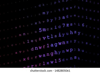 Dark Purple, Pink vector template with isolated letters. Modern geometrical illustration with ABC english symbols. Best design for a college poster, banner.